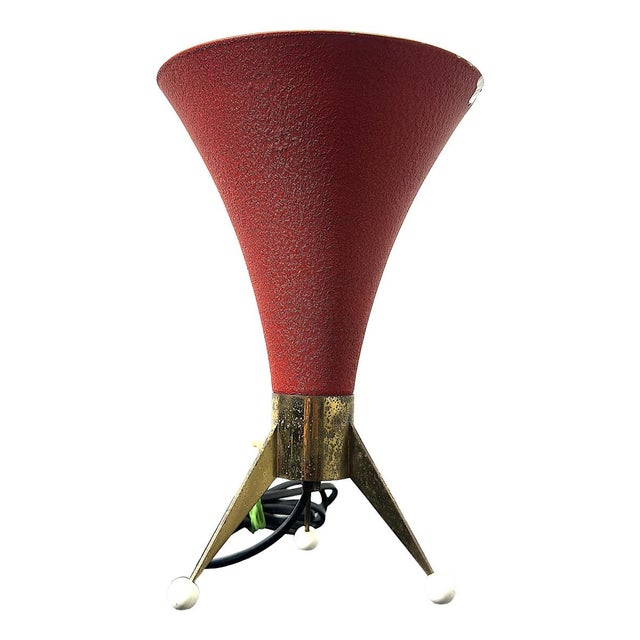 Red Sputnik Atomic Table Lamp, 1950s For Sale - Image 8 of 8