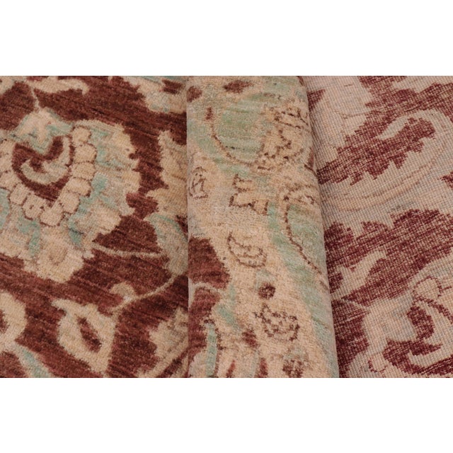 Textile Classic Ziegler Brown/Green Wool Round Rug - 7'10'' X 8'0'' For Sale - Image 7 of 9