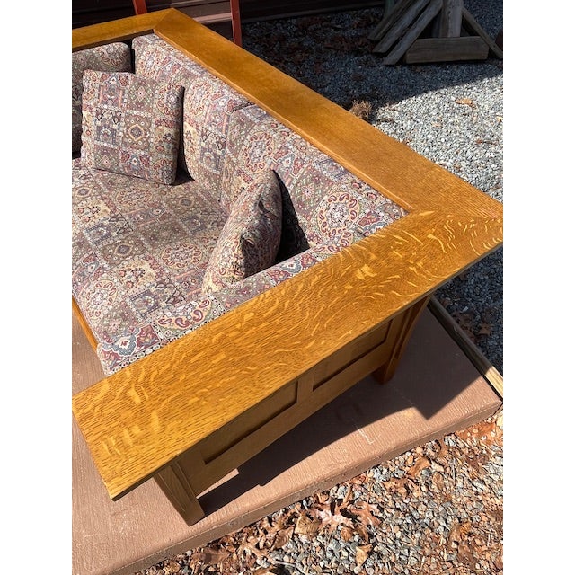 Great Stickley matching set of 2, I believe oak, wooden framed loveseats. Very solid/sturdy & well constructed. The...