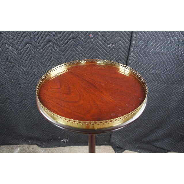 Mid 20th Century Large Vintage Queen Anne Style Solid Mahogany Plant Candlestand Pedestal Gallery For Sale - Image 5 of 13