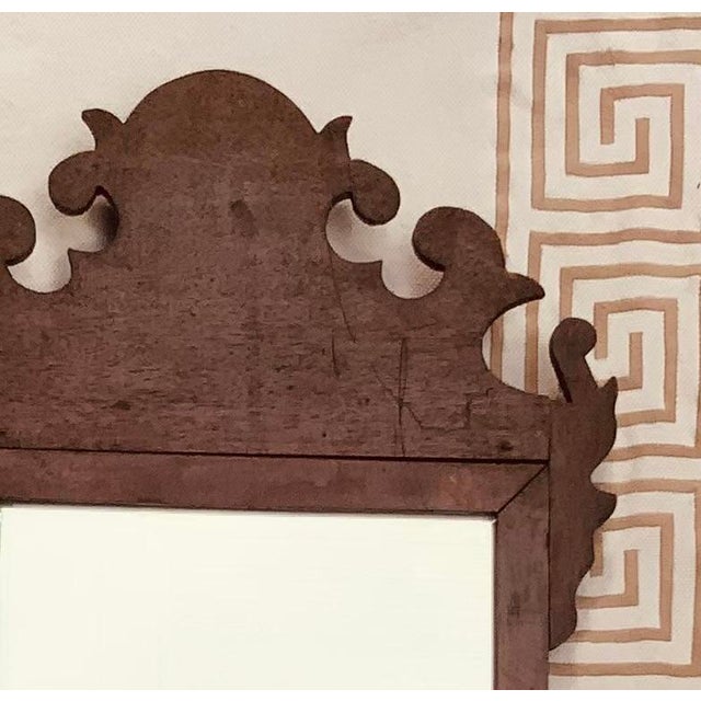 … A charming antique American Chippendale style butler's mirror, with the scrolled, cut-out crest and shaped apron that...
