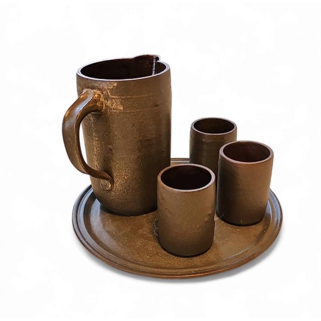 Ceramic Minimalist Ceramic Tea Service, Set of 5 For Sale - Image 7 of 8