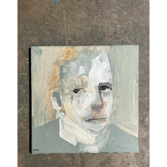 Vintage Abstract Expressionist Portrait Oil on Canvas For Sale - Image 12 of 12