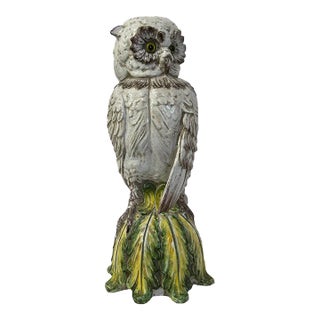 Italian Ceramic Owl Figurine For Sale