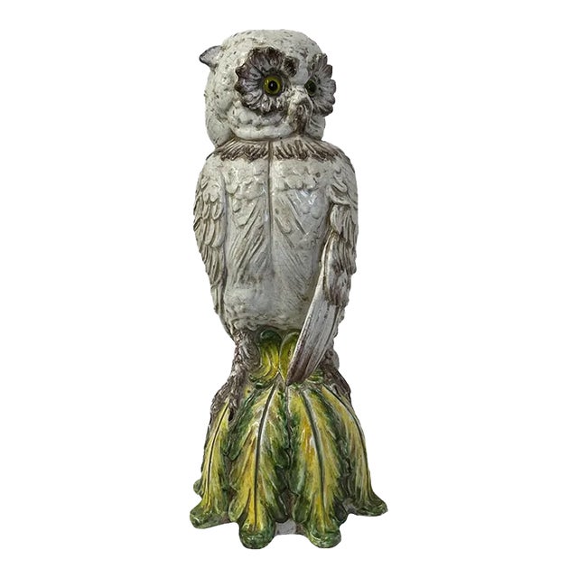 Italian Ceramic Owl Figurine For Sale