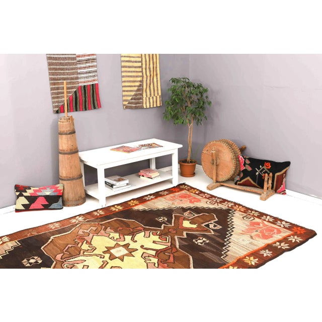 Vintage Kars Kilim Rug For Sale In Los Angeles - Image 6 of 7