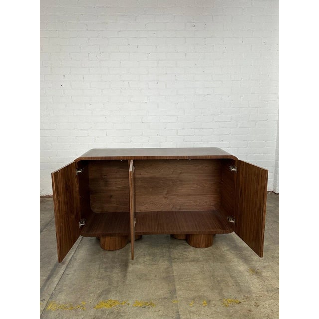 Wood Clover Credenza in Natural Walnut For Sale - Image 7 of 13