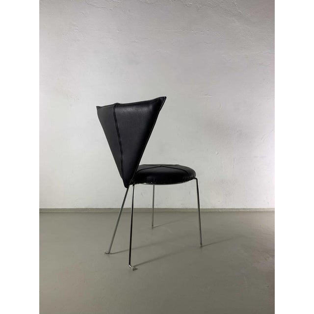 Metal Black Leatherette Metal Chairs from Lubke, 1990s, Set of 6 For Sale - Image 7 of 14