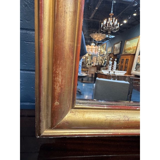 19th Century French Transitional Gold Gilt Mirror For Sale - Image 4 of 5