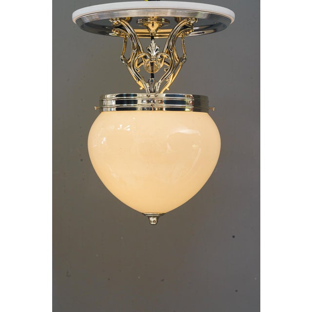 Art Deco Alpaca Ceiling Lamp, Vienna, 1920s For Sale - Image 3 of 15