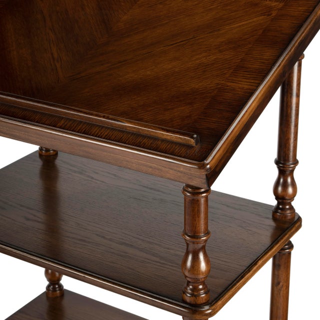 Brown Alden 4-Tier Library Stand, Medium Brown For Sale - Image 8 of 9