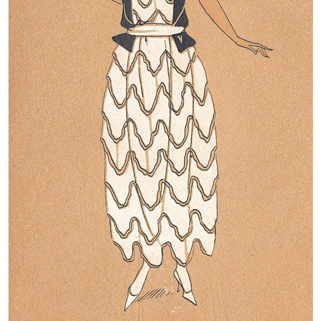 1922-1923 Set of 2-French Art Deco Couture Fashion Pochoirs For Sale - Image 9 of 9