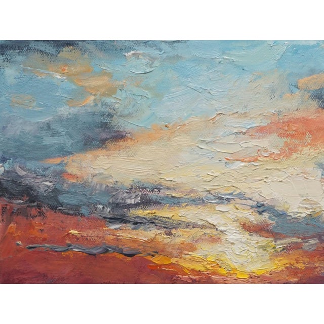 Original oil landscape by Sean Wu, Beach Sunset