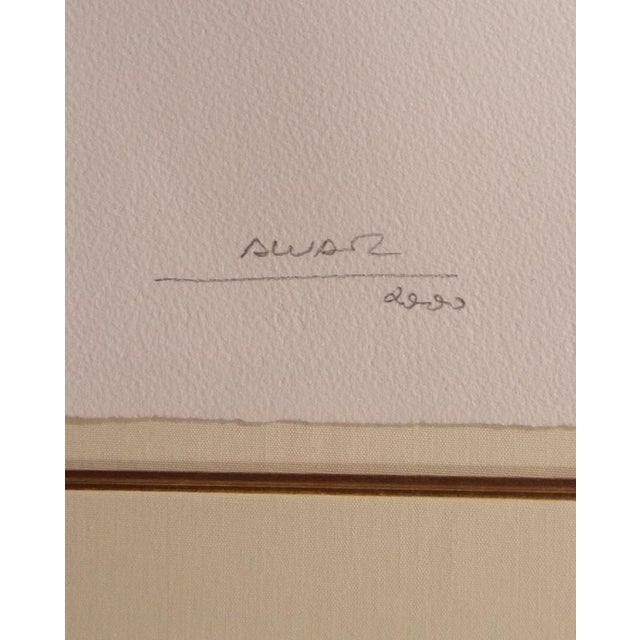 Sunol Alvar"Figure Study"Art Watercolor With Custom Frame Hand Signed For Sale - Image 4 of 4