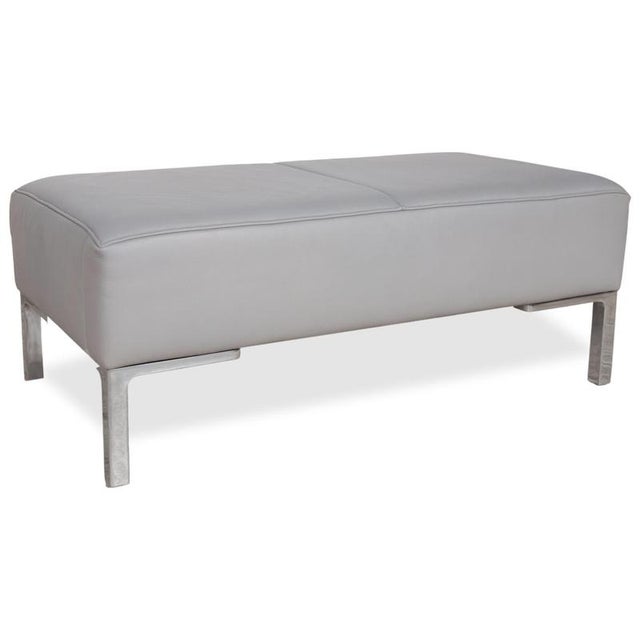 DS-112 3-Seater Sofa and Ottomans in Grey Leather from de Sede, Set of 3 For Sale - Image 6 of 18