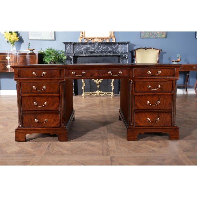 Traditional Mahogany Executive Desk For Sale - Image 4 of 13