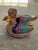 Herend Rust Fishnet pair of hand painted ducks figurines measuring 2.75" x 4.25" x 3". The beaks, webbed foot , and...