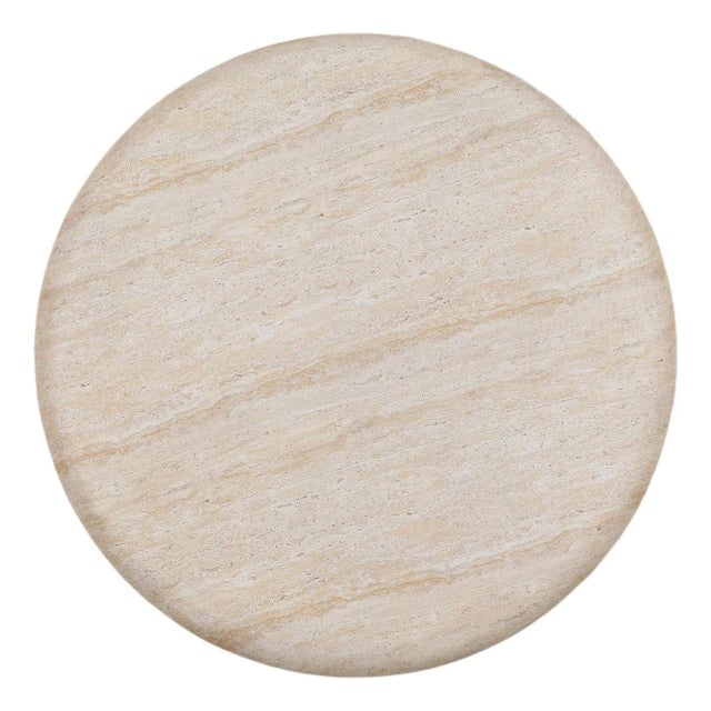 Beautiful faux travertine lightweight concrete coffee table. Modern simple minimalist round design. Great for outdoor or...