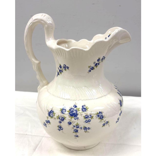Farmhouse Vintage Cronin of Fredericksburg Large Pitcher and Bowl Wash Basin Set For Sale - Image 3 of 7