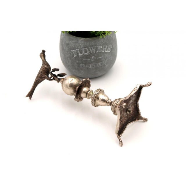 Silver Toothpick Holder with Bird For Sale - Image 6 of 7