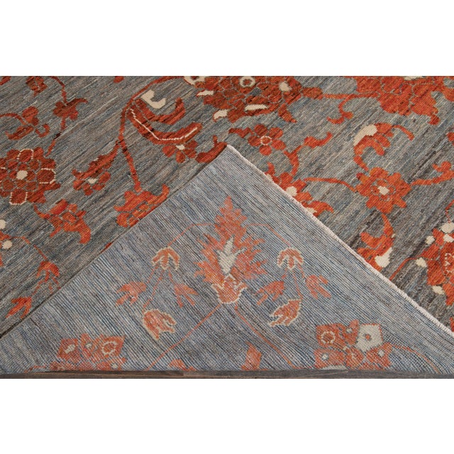 Oversize Modern Gray Oushak Handmade Wool Rug For Sale - Image 11 of 13