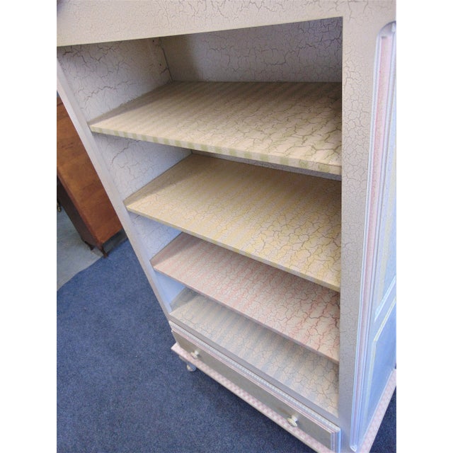 Paint Custom French Style Paint Decorated Bookshelf For Sale - Image 7 of 10