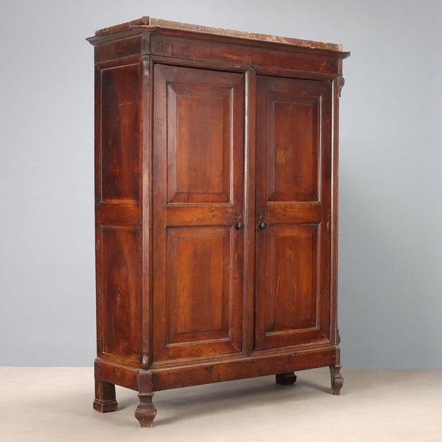 Italian Wardrobe in Walnut and Poplar For Sale - Image 12 of 12