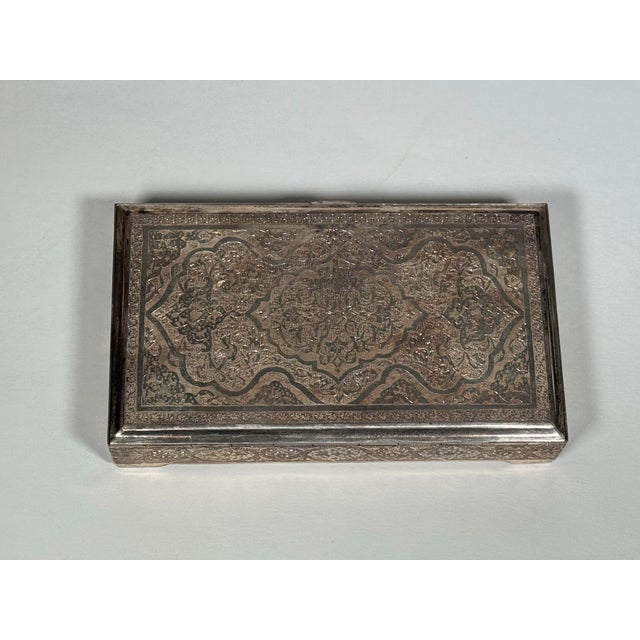 1970s Hand-Engraved 84 Silver Decorative Box For Sale - Image 4 of 12
