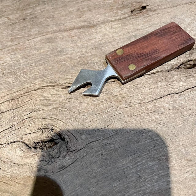 Dansk 1970s Japan Rosewood & Stainless Steel Sculptural Bottle Opener For Sale - Image 4 of 8