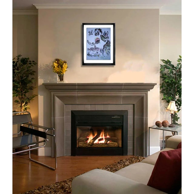 Original Marc Chagall Color lithograph, 1963. 34 x 24,3 cm. Frame: 13 1/2 x 17in. Limited Edition Lithograph printed on...