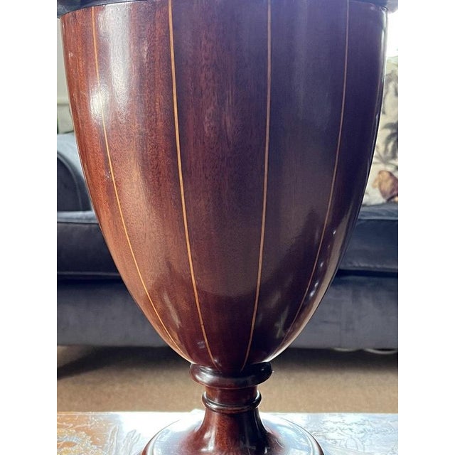 Wood Victorian Inlaid Mahogany Cutlery Urns, Set of 2 For Sale - Image 7 of 11