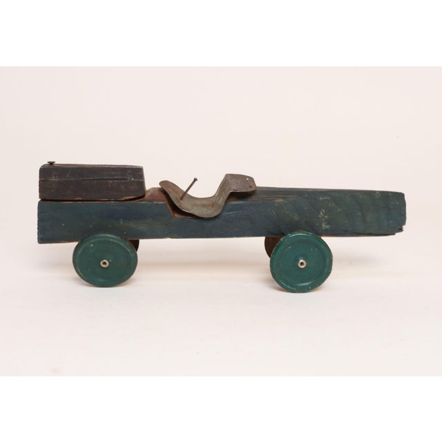 Vintage Handcrafted Wooden and Metal Soap Box / Pinewood Racer For Sale - Image 4 of 16