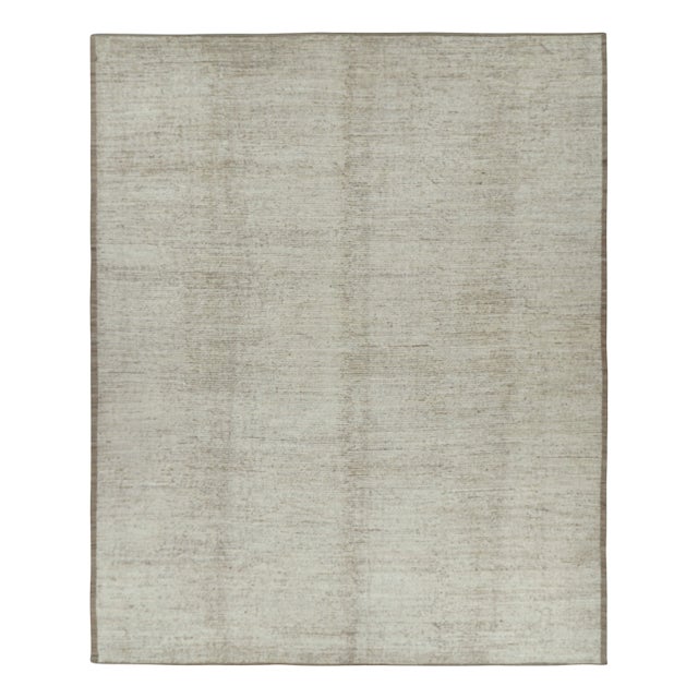 Contemporary Rug & Kilim’s Oversized Kilim With Beige and White Textural Stripes and Striae For Sale - Image 3 of 7