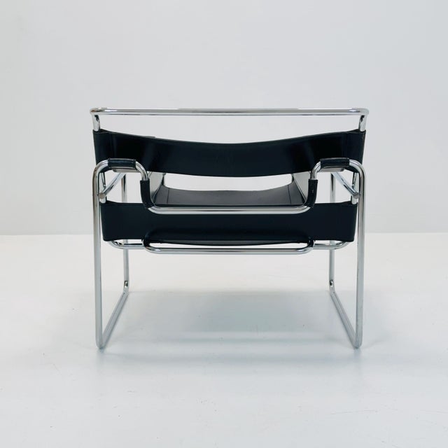 Italian Leather B3 Lounge Chair by Marcel Breuer for Fasem, 1980s For Sale - Image 5 of 11