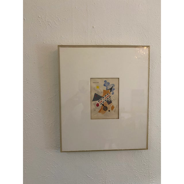 1960s Original Signed Gustavo Bravo "Air Mail" Watercolor Painting, Framed For Sale - Image 5 of 9