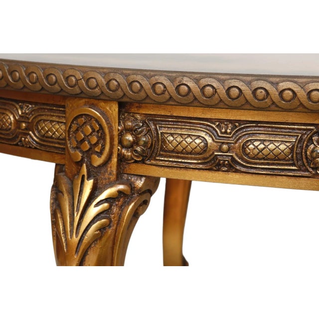 Hollywood Regency Eglomise Giltwood Coffee Table For Sale - Image 9 of 10