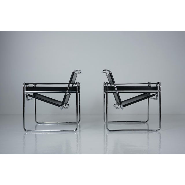 Gavina Vintage Wassily B3 Chairs by Marcel Breuer for Gavina, 1960s, Set of 2 For Sale - Image 4 of 18