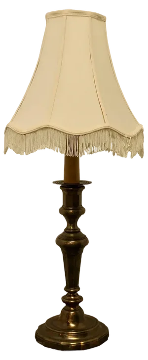 Large French Brass Candleholder Table Lamp, 1920s