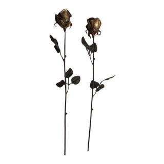 Antique Gilded Iron Roses For Sale