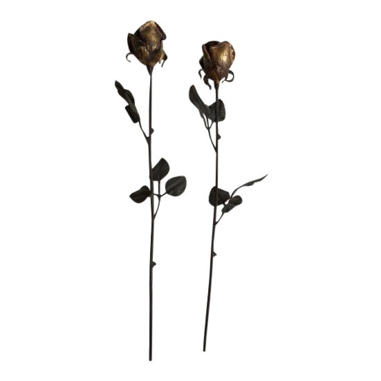 Antique Gilded Iron Roses For Sale