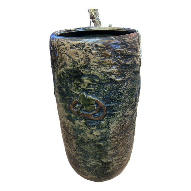 Arts & Crafts Style Ceramic Umbrella Stand For Sale