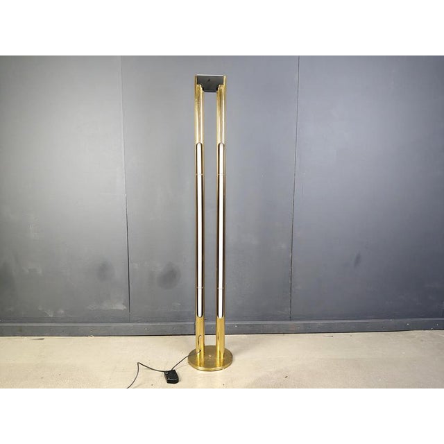 Vintage Brass Tube Light Floor Lamp, 1980s For Sale - Image 9 of 11