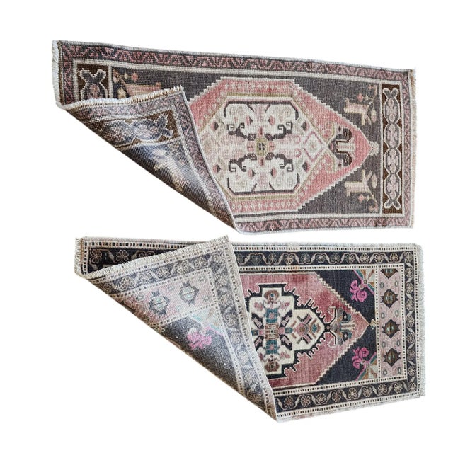 1970s Oushak Wool Small Hand-Knotted Turkish Rug - a Pair For Sale - Image 9 of 9