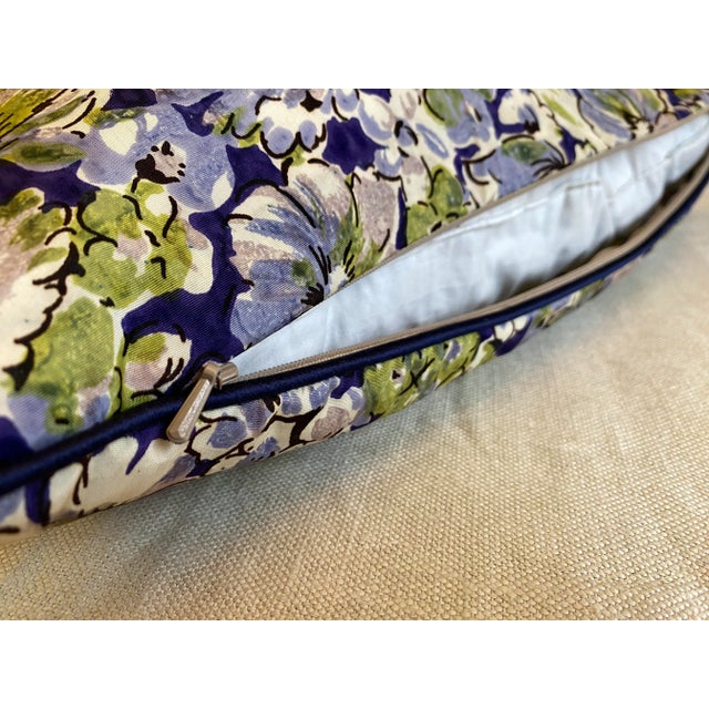 Violet Silk Floral Down Pillow 15" X 18" Lumbar For Sale - Image 4 of 10