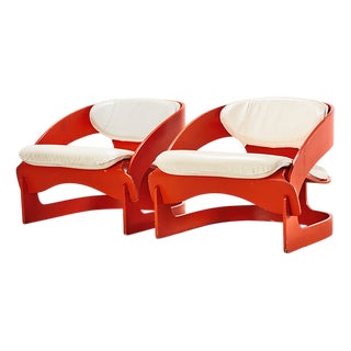 4801 Lounge Chairs by Joe Colombo for Kartell, 1960s, Set of 2 For Sale