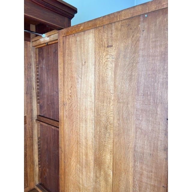 Antique French Style Carved Walnut Wardrobe with Mirror For Sale - Image 14 of 16
