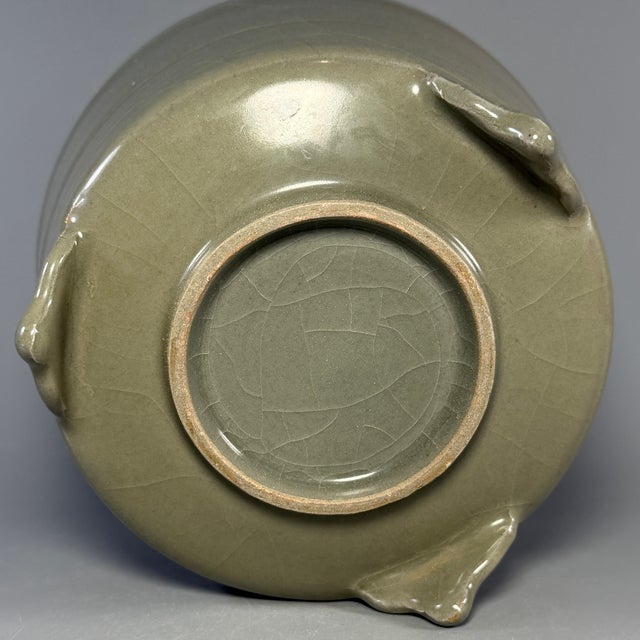 Brown Vintage‑Style Chinese Longquan Celadon Tripod Censer For Sale - Image 8 of 8