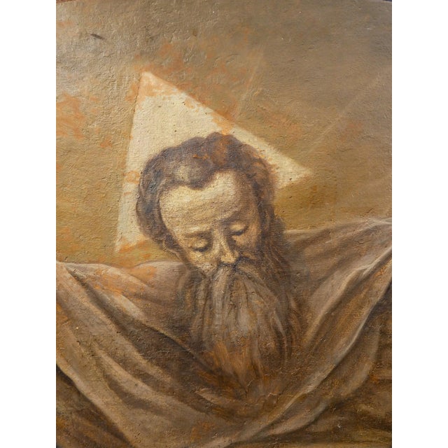 Overdoor Painting of God the Father Trinity, 1800, Oil on Canvas For Sale - Image 13 of 18