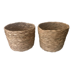 Vintage Seagrass Baskets - A Pair