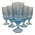 Paris Blue Vintage Water Stemmed Goblets - Set of 5 For Sale